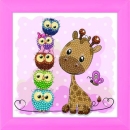 Craft Buddy CAFBL-8 Framed Crystal Art Rahmen 16 x 16 Giraffe and Friends