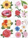 Craft Buddy CA-WST02 Flowers Set of 4 Crystal Art Wall Stickers Set mit 4 Wandstickern