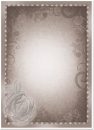 Reddy Cards Deko-Karton "Rose" beigegrau, silber-laminiert