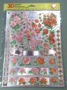 3D Metallgravur Stanzbogen Rosen rot