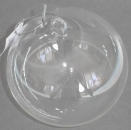 Glaskugel mundgeblasen glasklar mit Öse 08 cm Durchmesser