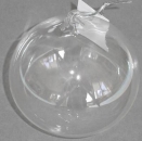 Glaskugel mundgeblasen glasklar mit Öse 10 cm Durchmesser