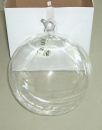 Glaskugel mundgeblasen glasklar mit Öse 12 cm Durchmesser