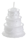 Kerze Hochzeitstorte II weiss