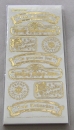 Stickerbogen 10 x 23 cm "Frohe Weihnachten und anderes" gold