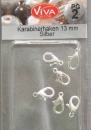 VIVA Karabinerhaken 13 mm 6 Stück silber