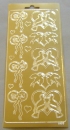 Stickerbogen 10 x 23 cm Ziersticker Hochzeit gold