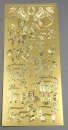 Stickerbogen 10 x 23 cm Pferde gold
