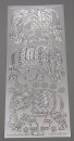 Stickerbogen 10 x 23 cm Indische Elefanten silber