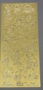 Stickerbogen 10 x 23 cm Osterfiguren gold