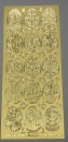Stickerbogen 10 x 23 cm 15 Ostereier gold