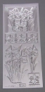 Stickerbogen 10 x 23 cm Narzisse silber