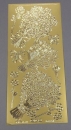 Stickerbogen 10 x 23 cm Blumenstrauss gold