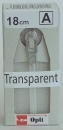 OPTI Reissverschluß nicht teilbar transparent 18 cm lang