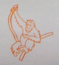 Doppelseitiger Stempel Orangutan