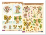 Reddy Cards "Popcorn the Bear" Blumen 1 3D Stanzbogen Set