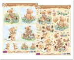 Reddy Cards "Popcorn the Bear" Blumen 2 3D Stanzbogen Set