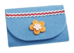 Filz Schlüsselmäppchen I rund mittelblau