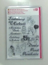 Stempel-Set mit Acrylblock 14 x 18 cm Einladung zur Hochzeit