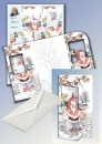 Reddy Bastelset Pyramiden-Faltkarten 3D Weihnachtlich Weihnachtsmann mit Laterne