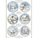 Stamperia A4 Rice Paper Reispapier packed Round Landscapes