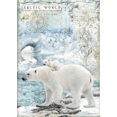 Stamperia A4 Rice Paper Reispapier packed Arctic World polar bears