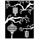 Stamperia Mixed Media Stencil Schablone 15 x 20 cm Sir Vagabond in Japan Lanterns
