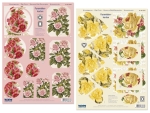 Stanzbogen für Pyramidentechnik gelbe und rosa Rosen