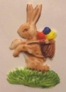 Wachsbild Osterhase mit Korb bemalt 37 x 24 mm pro Stück